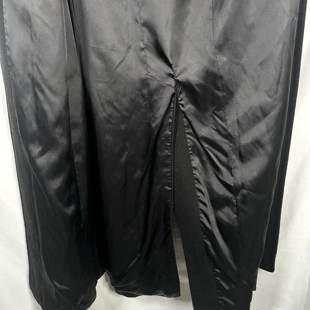 Steve By Searle Long Wool Cashmere Overcoat Black Size 10 - Picture 12 of 12